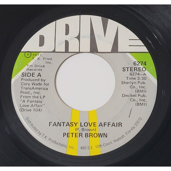 Peter Brown Fantasy Love Affair/It's True What They Say About Love 45 RPM VG '77 - Picture 1 of 2